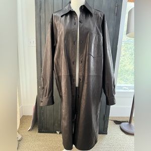 Dries Van Noten Layla Leather Midi Shirtdress